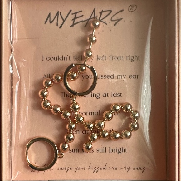 MYEARS Women Chain Earrings Gold Huggie Hoop Dangle Drop 14K Gold Filled Small - Picture 6 of 6